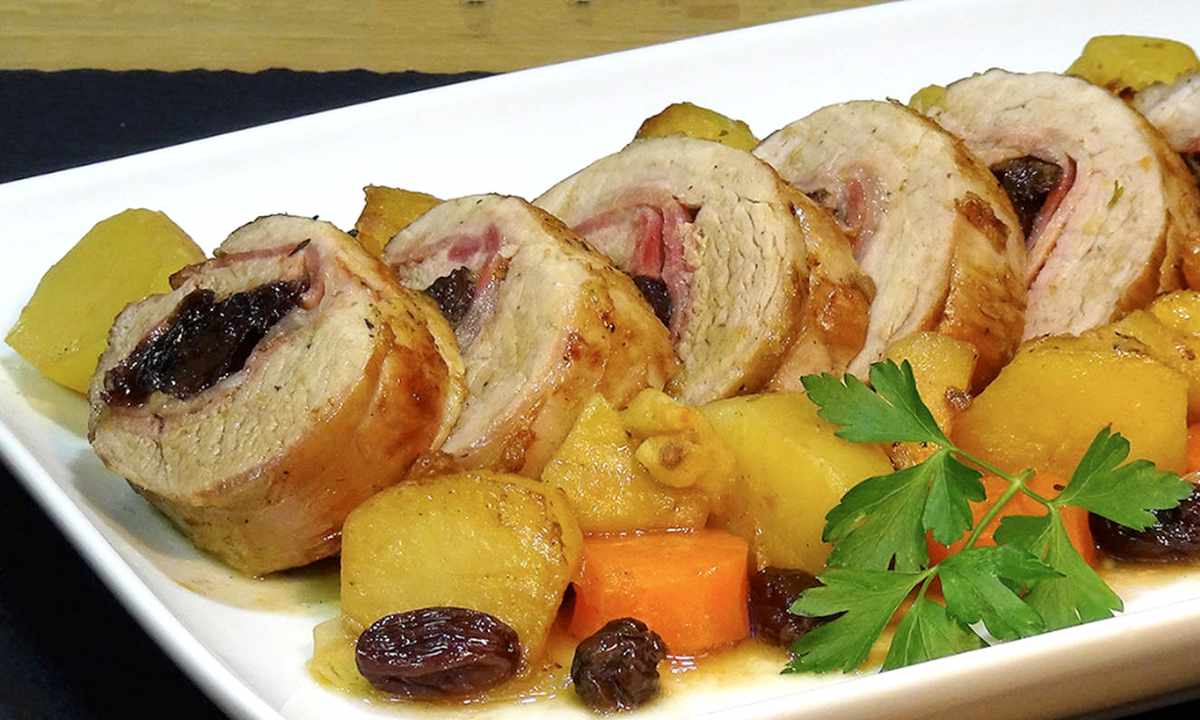 pieczony schab ze śliwką