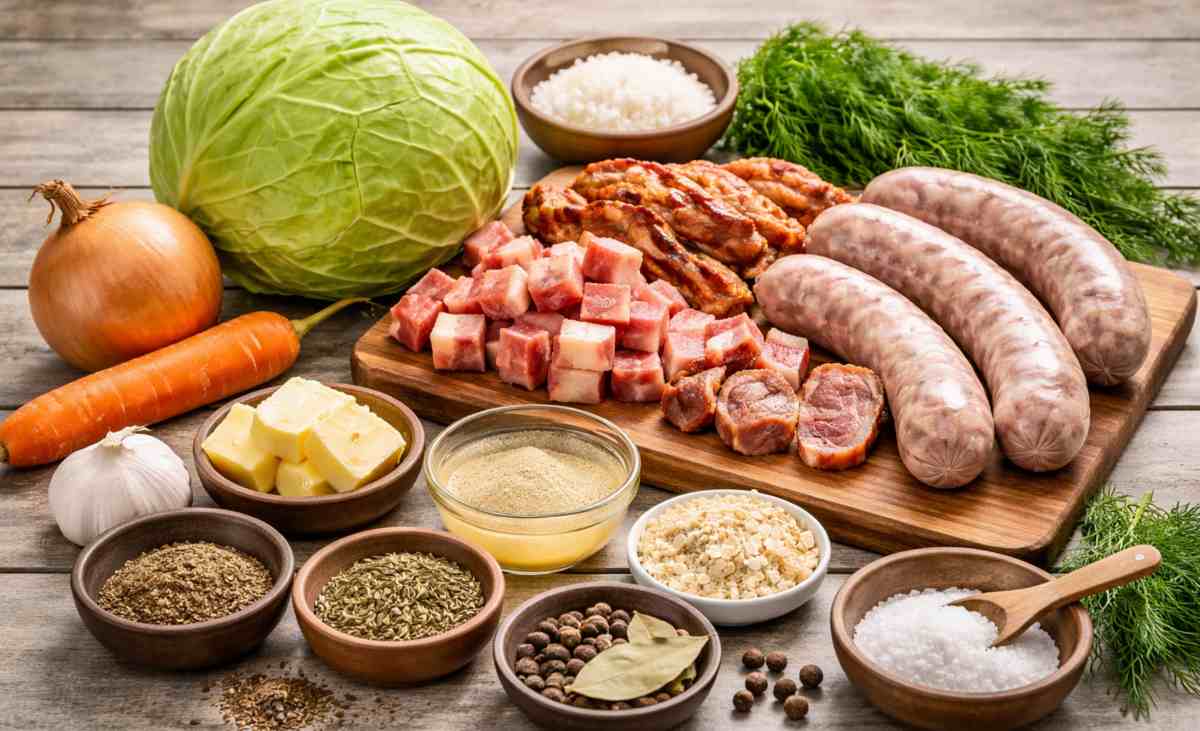 składniki na wielkanocny bigos