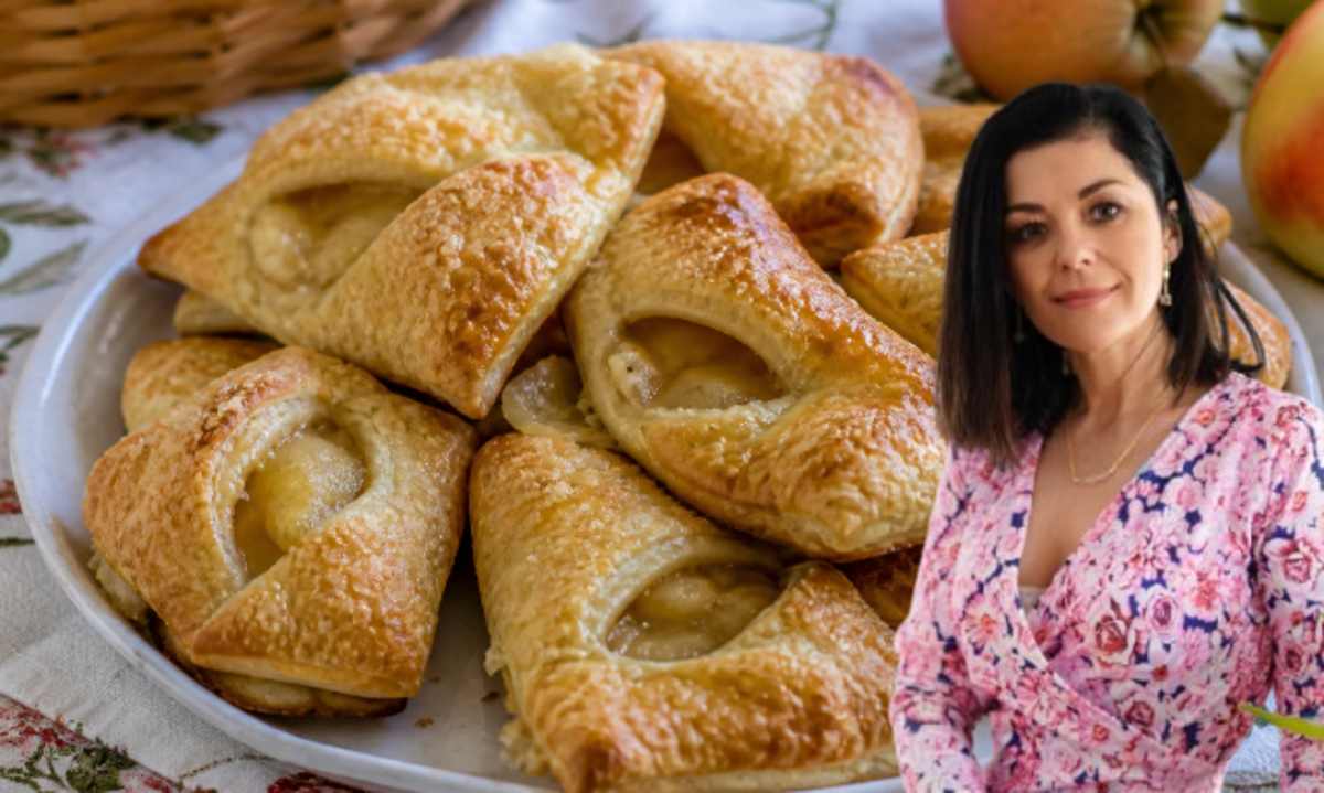 Przepis Katarzyny Cichopek na kruche ciastka z ciasta francuskiego z prażonymi jabłkami