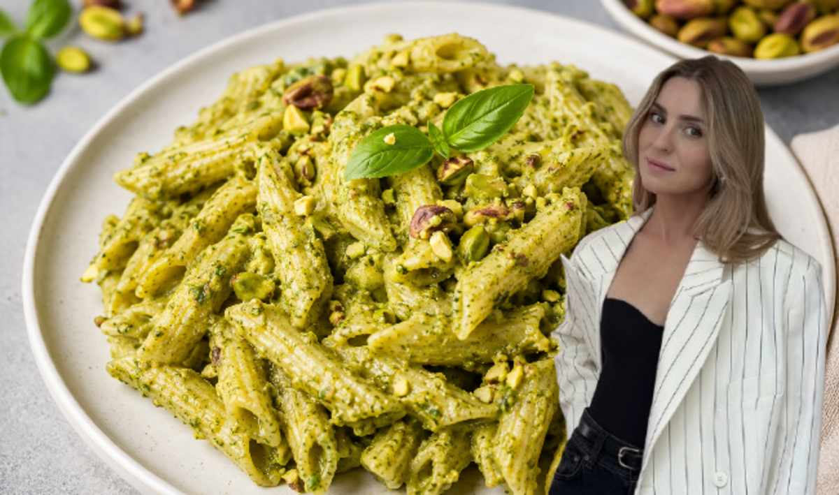 Przepis Kasi Tusk na makaron z pesto pistacjowym