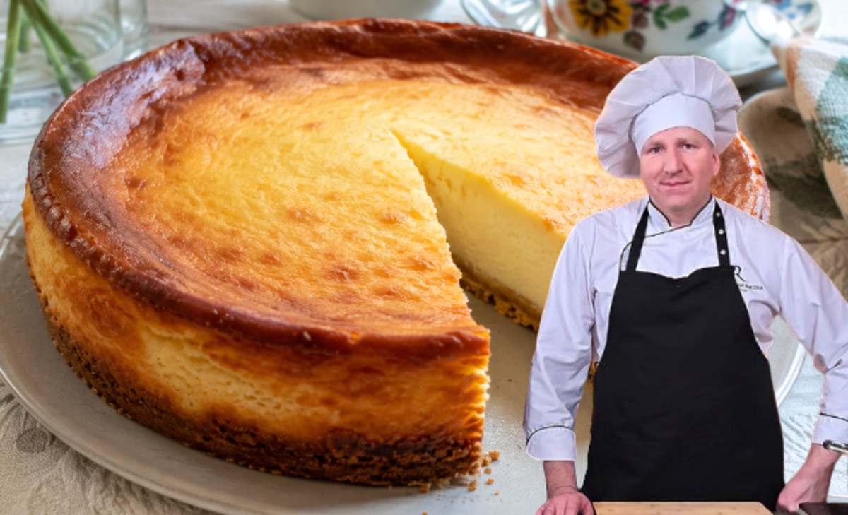 Przepis Remigiusza Rączki na sernik wiedeński z sosem malinowym