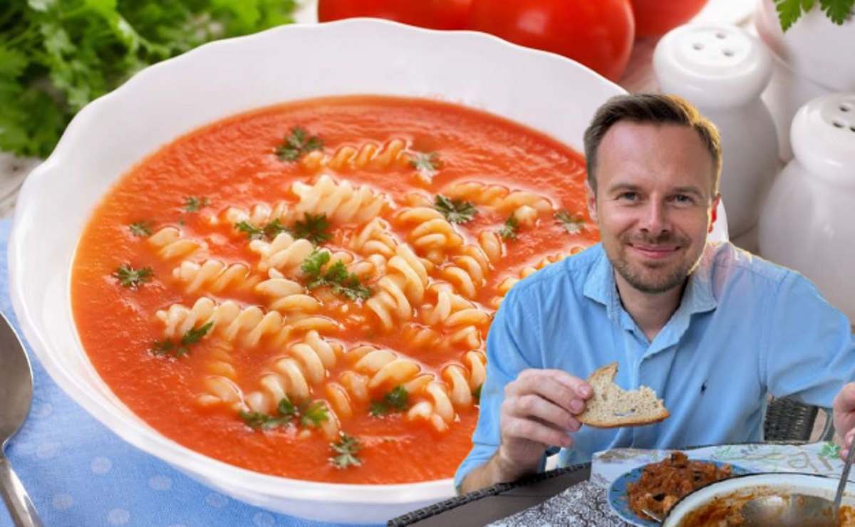 Przepis Sebastiana Olmy na zupę pomidorową z makaronem