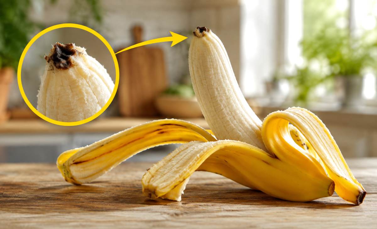 ciemna końcówka banana