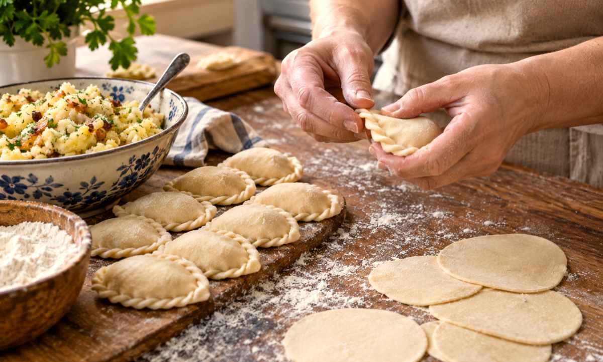 lepienie pierogów