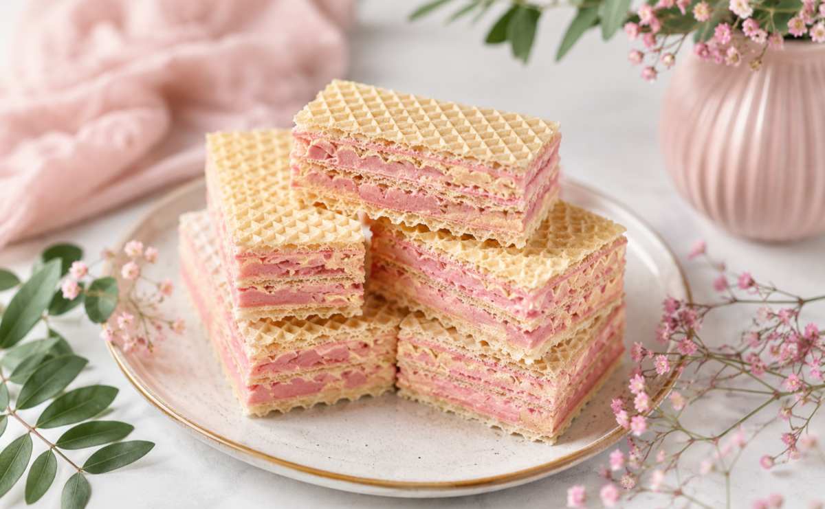 wafle z masą z galaretki