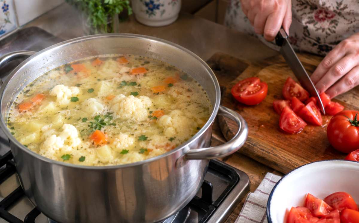 zupa kalafiorowa z pomidorami