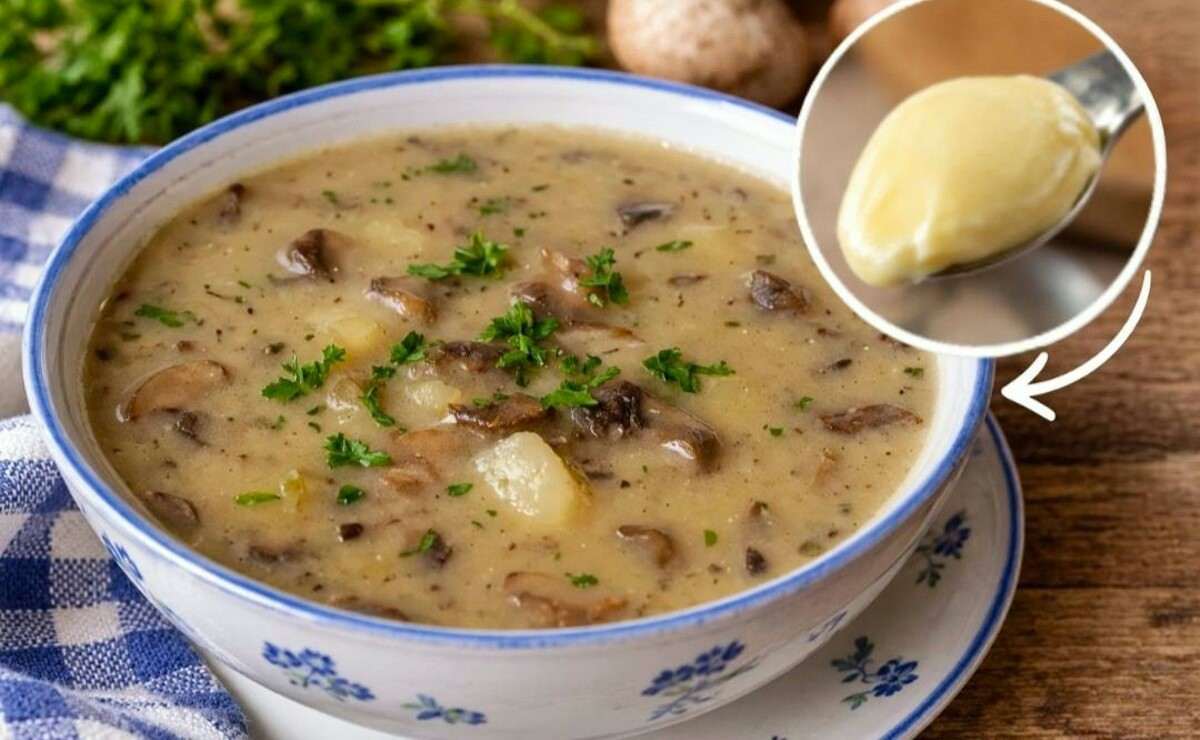 zupa grzybowa z masłem